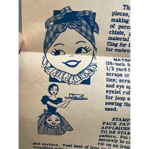 Pattern 7210 apron 1950s Lady face